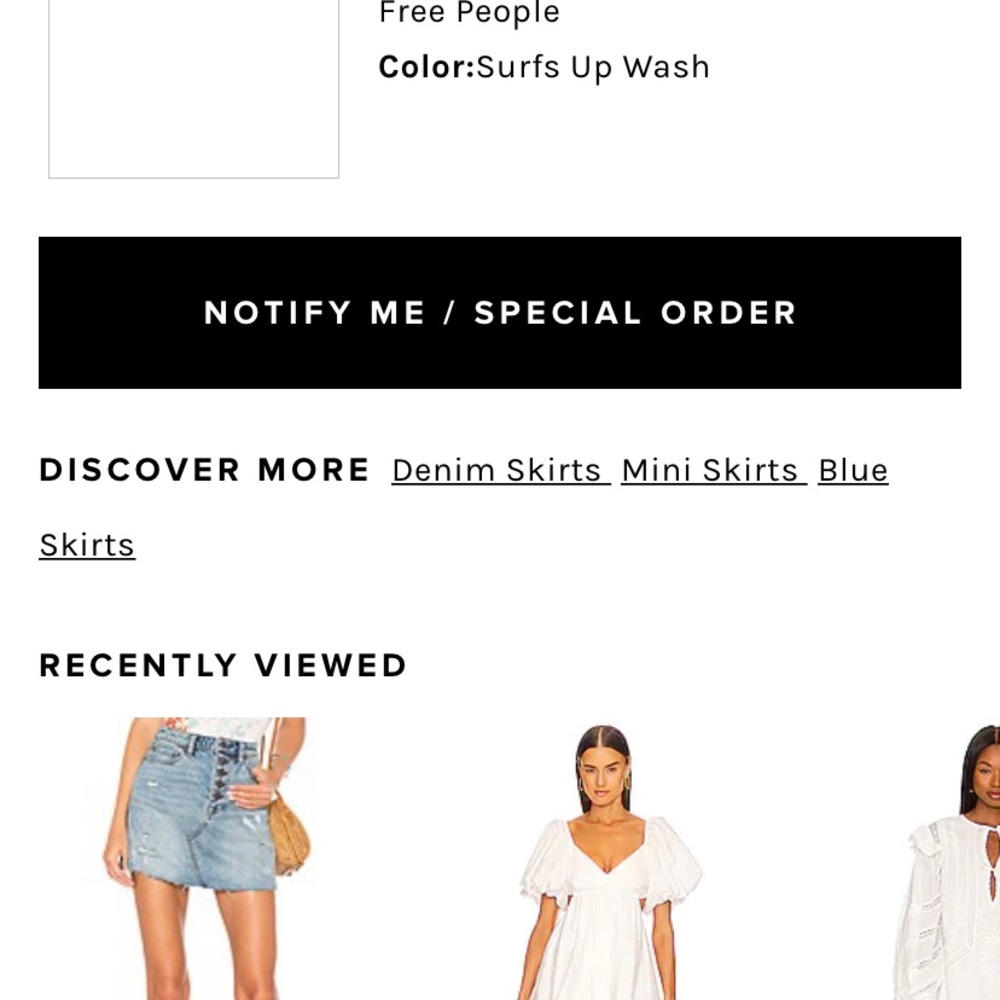 NWOT Free People Surfs Up Denim Skirt - Picture 4 of 4